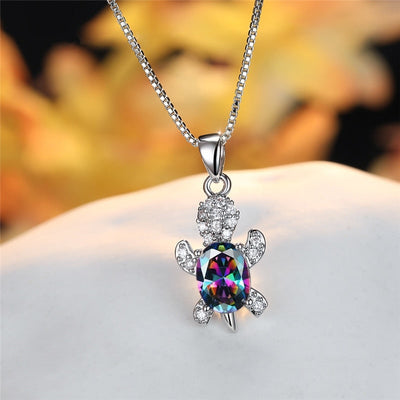 Crystal Turtle Necklace
