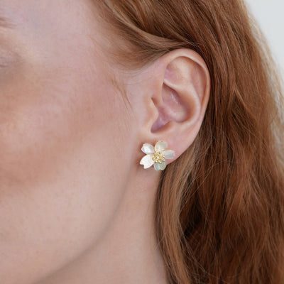 Dahlia Shell Flower Earrings - Beautiful Earth Boutique