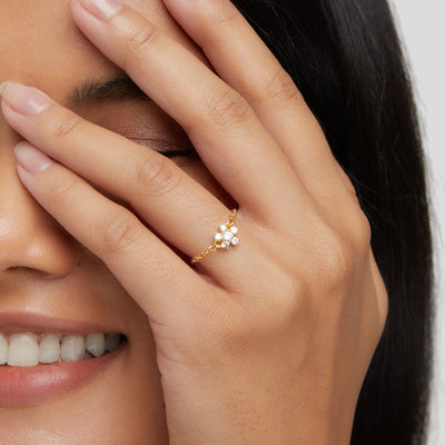 Daisy Chain Crystal Ring - Beautiful Earth Boutique