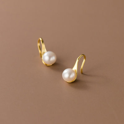 Danaya Pearl Drop Gold Earrings - Beautiful Earth Boutique