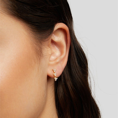 Diana Gold Flower Crystal Earrings - Beautiful Earth Boutique