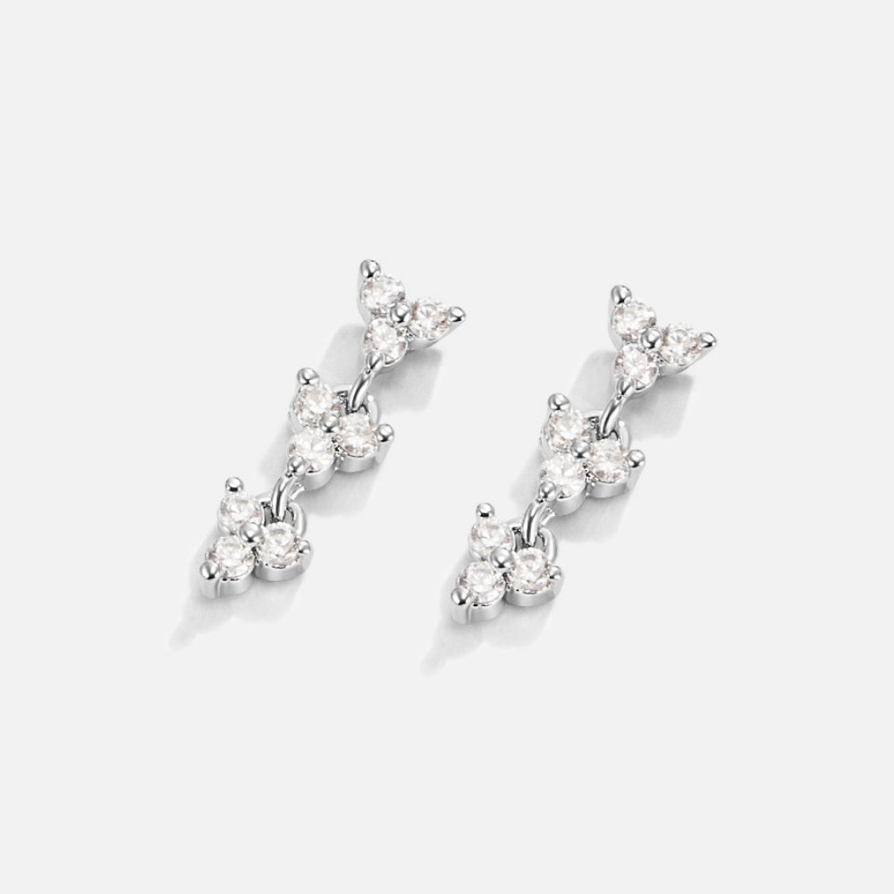 Diana Silver Flower Crystal Earrings - Beautiful Earth Boutique