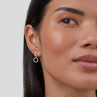 Double Hoop Pearl Earrings - Beautiful Earth Boutique