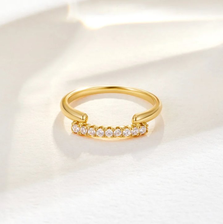 Elise Crystal Gold Ring - Beautiful Earth Boutique