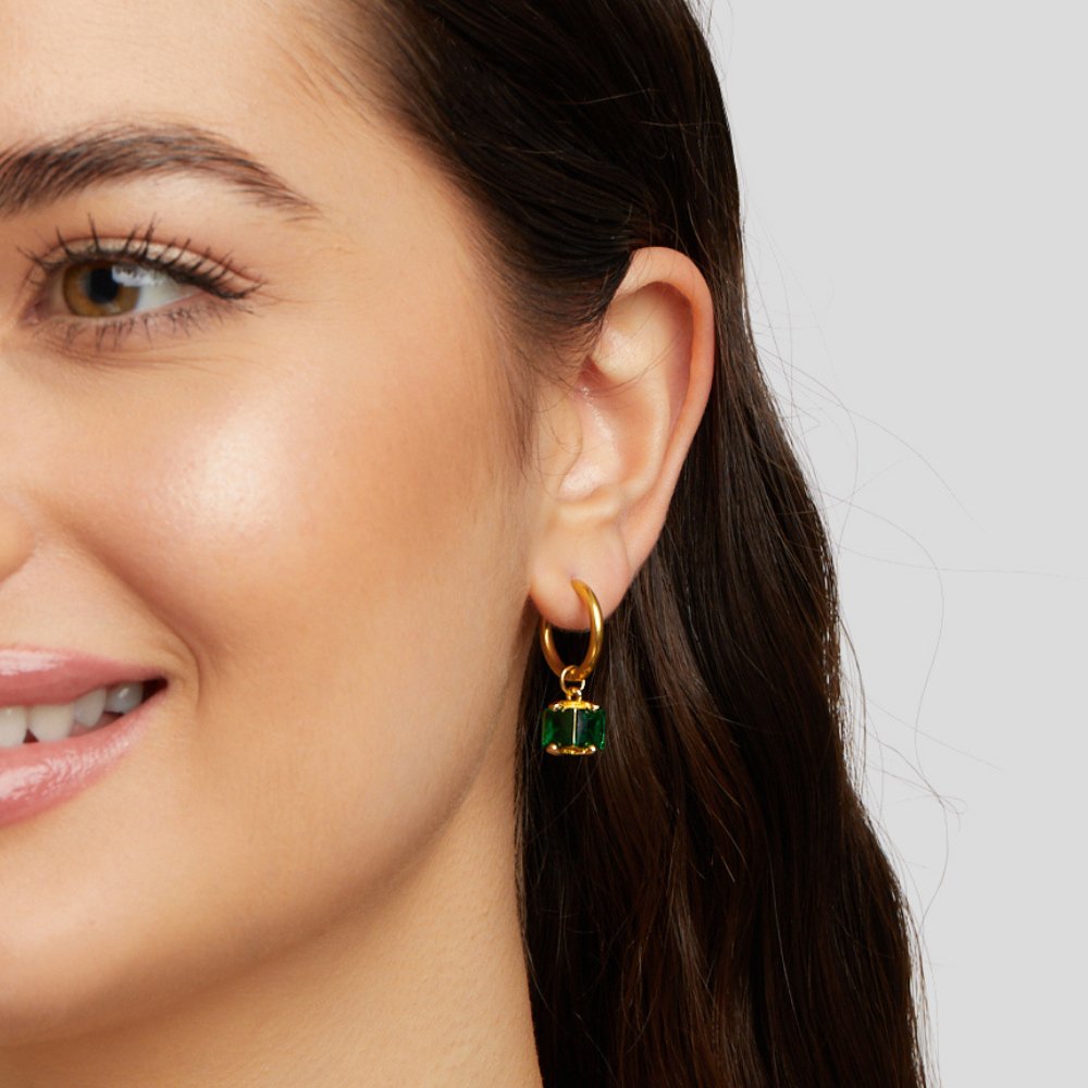 Emerald Cube Earrings - Beautiful Earth Boutique
