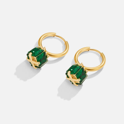 Emerald Cube Earrings - Beautiful Earth Boutique