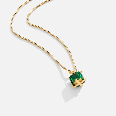 Emerald Cube Necklace - Beautiful Earth Boutique