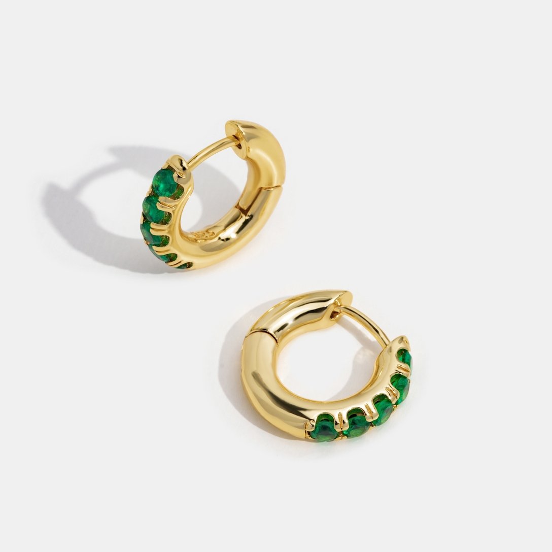Emerald Green Hoop Earrings – Beautiful Earth Boutique