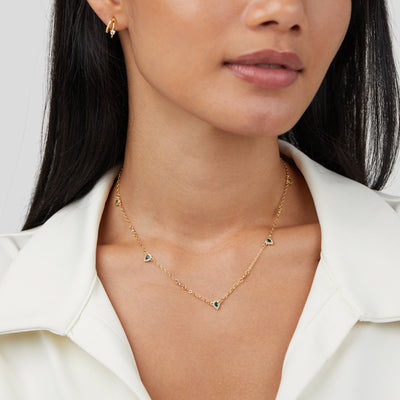Emerald Green Teardrop Crystal Necklace - Beautiful Earth Boutique