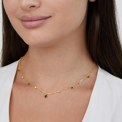 Emily Crystal Gold Choker Necklace - Beautiful Earth Boutique