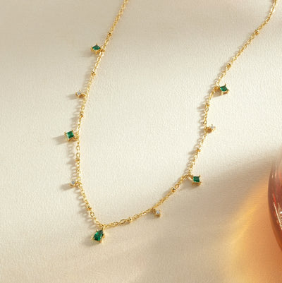Emily Crystal Gold Necklace - Beautiful Earth Boutique
