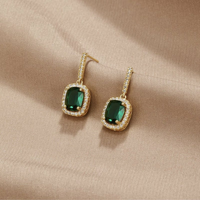 Evergreen Gold Crystal Earrings - Beautiful Earth Boutique