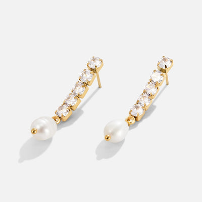 Felicity Crystal & Pearl Drop Earrings - Beautiful Earth Boutique