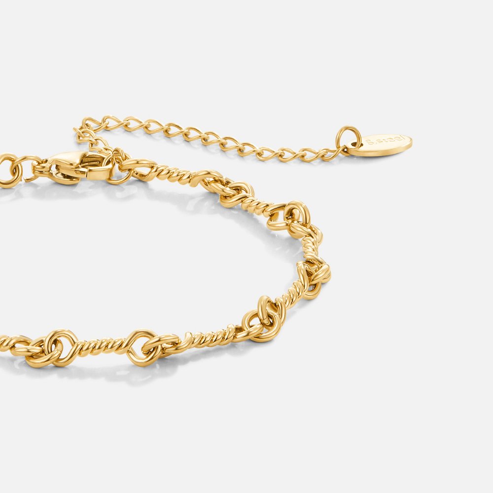 Figaro Gold Knot Chain Bracelet - Beautiful Earth Boutique