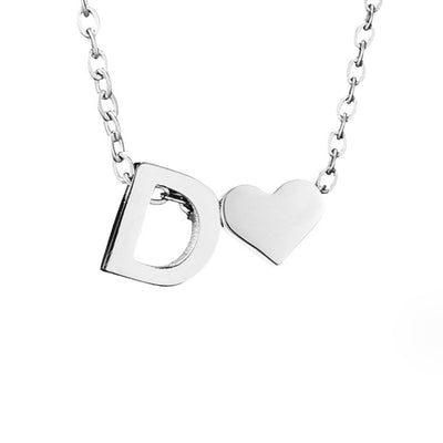 Forever Love & Letter Silver Necklace - Beautiful Earth Boutique
