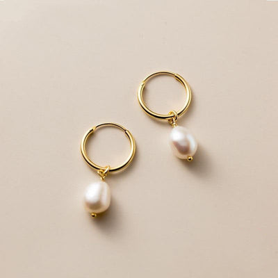 freshwater-pearl-bella-hoop-earrings - Beautiful Earth Boutique
