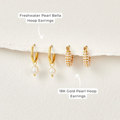Freshwater Pearl Bella Hoop Earrings - Beautiful Earth Boutique