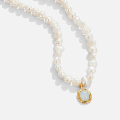Freshwater Pearl & Moonstone Necklace - Beautiful Earth Boutique