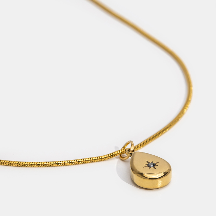 Gaia Golden Teardrop Necklace - Beautiful Earth Boutique