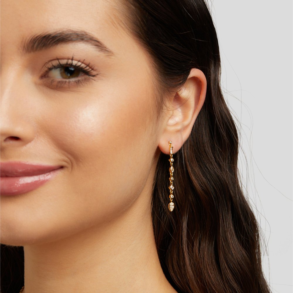 Gianna Gold Crystal Drop Earrings - Beautiful Earth Boutique