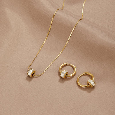 Gigi Crystal 18K Gold Hoop Earrings - Beautiful Earth Boutique