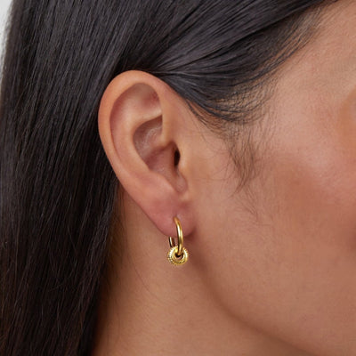 Gigi Crystal 18K Gold Hoop Earrings - Beautiful Earth Boutique