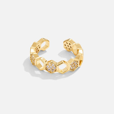 Gold & Crystal Honeycomb Ring - Beautiful Earth Boutique
