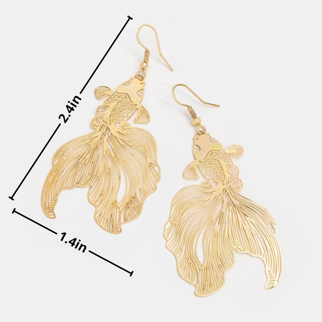 Gold Koi Fish Earrings - Beautiful Earth Boutique