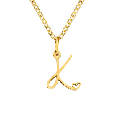 Gold Letter Heart Necklace - Beautiful Earth Boutique