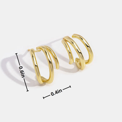 Gold Triple Claw Hoop Earrings - Beautiful Earth Boutique