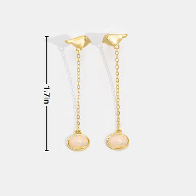 Golden Bird & Opal Drop Earrings - Beautiful Earth Boutique
