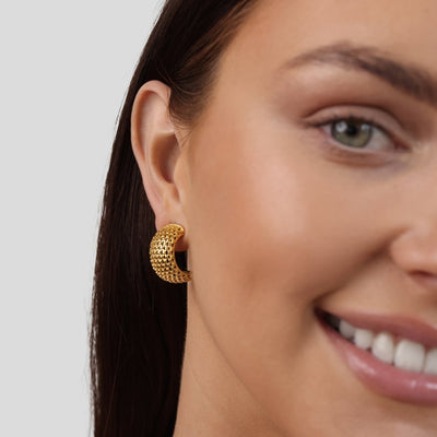 Golden Dream Semi Hoop Earrings - Beautiful Earth Boutique