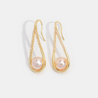 Golden Pearl Drop Earrings - Beautiful Earth Boutique