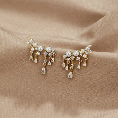 Golden Pearl Tassel Earrings - Beautiful Earth Boutique