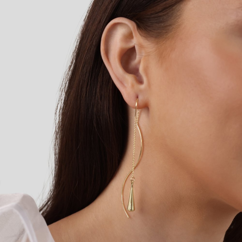 Golden Teardrop Tassel Earrings - Beautiful Earth Boutique