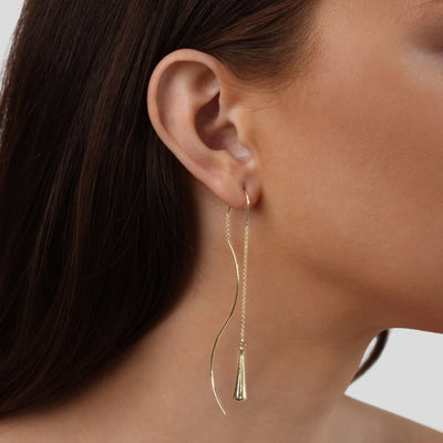 Golden Teardrop Tassel Earrings - Beautiful Earth Boutique
