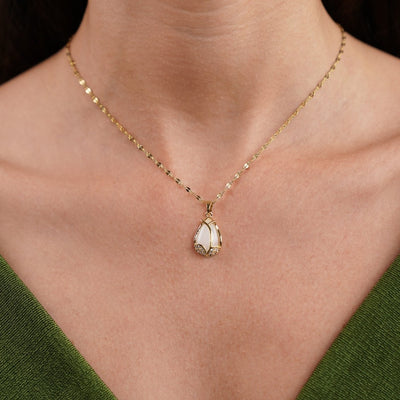 Golden Tulip Crystal Necklace - Beautiful Earth Boutique