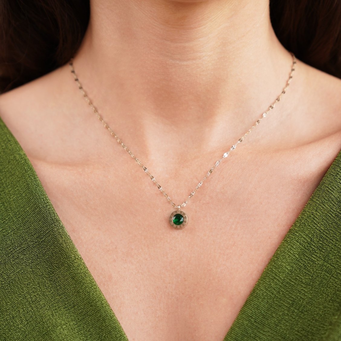 Green Crystal Athena Necklace - Beautiful Earth Boutique