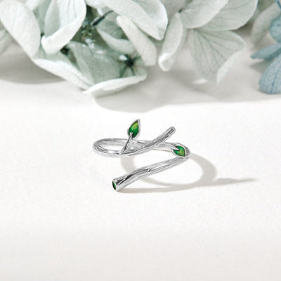 Green Vine Silver Rings - Beautiful Earth Boutique