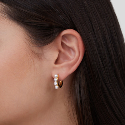 Hazel Pearl Hoop Earrings - Beautiful Earth Boutique