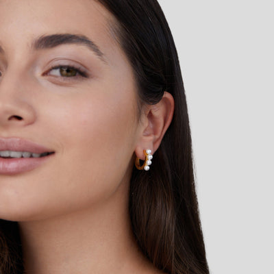 Hazel Pearl Hoop Earrings - Beautiful Earth Boutique