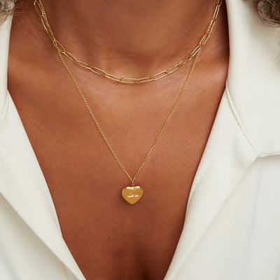 Heart & Paperclip Necklace - Beautiful Earth Boutique