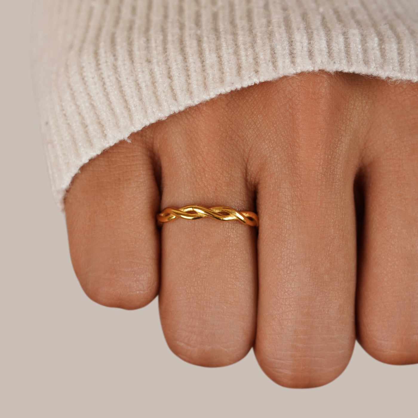Infinity 18K Gold Twist Ring – Beautiful Earth Boutique