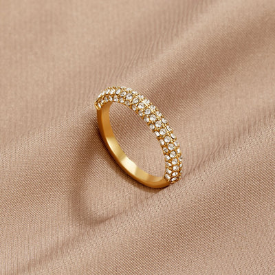 Ivory White Crystal & Gold Ring - Beautiful Earth Boutique