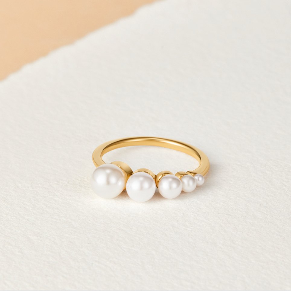 Ivy Pearl Gold Ring - Beautiful Earth Boutique