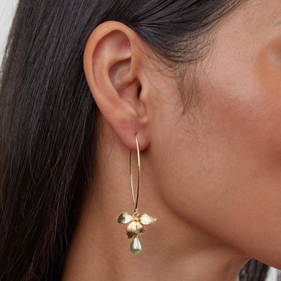 Jade Pearl & Petal Drop Earrings - Beautiful Earth Boutique