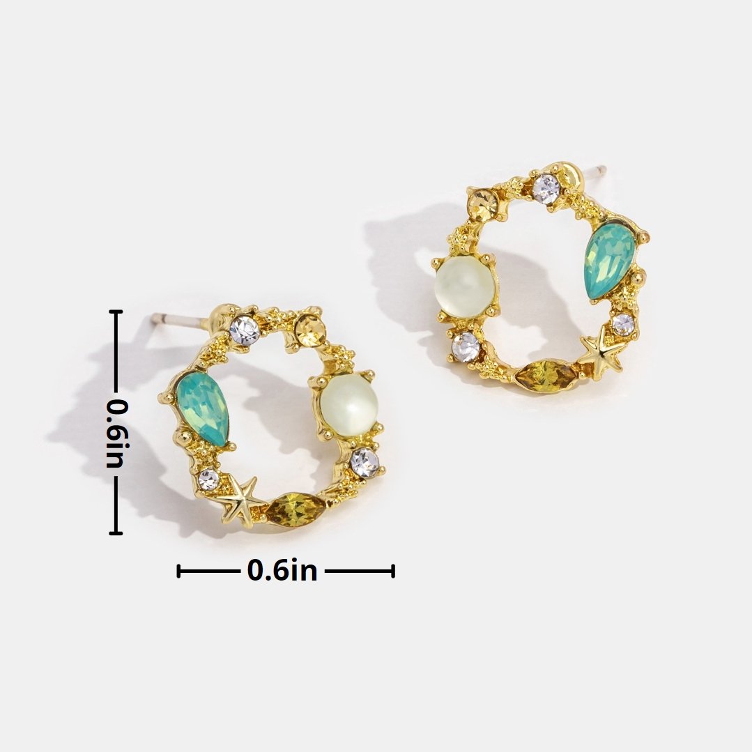 Jade & Yellow Crystal Orelia Earrings - Beautiful Earth Boutique