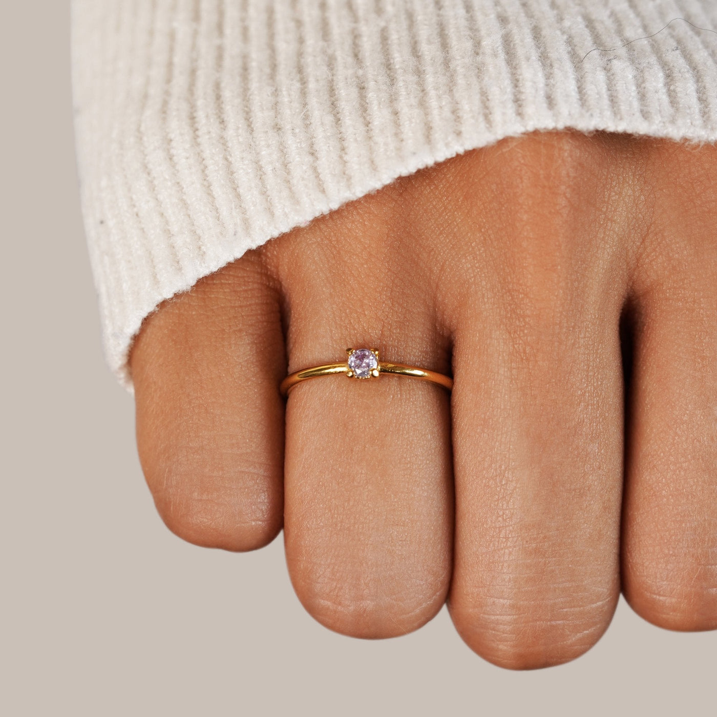 June Birthstone 18K Gold Ring - Beautiful Earth Boutique