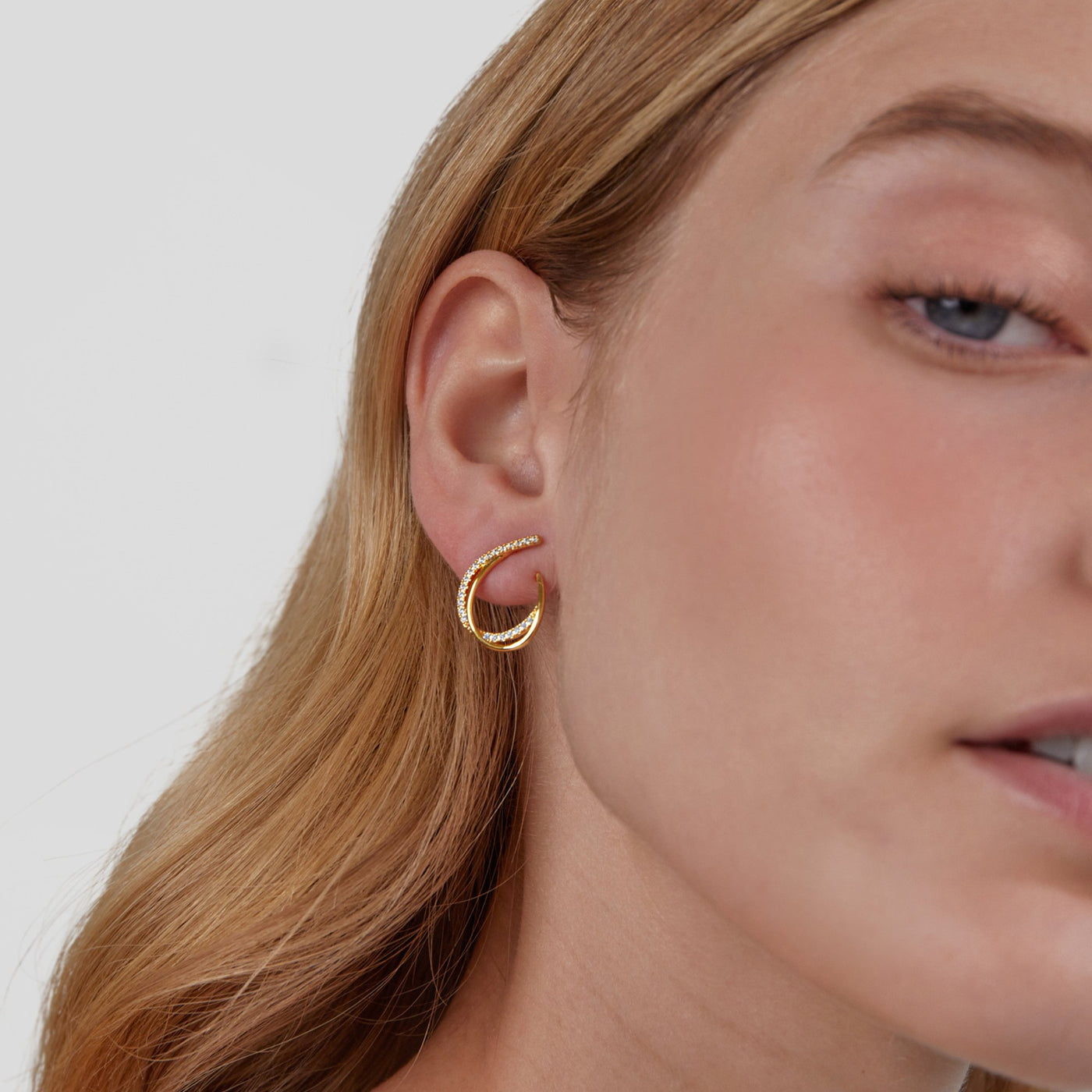 Juni Crystal & Gold Wave Earrings - Beautiful Earth Boutique