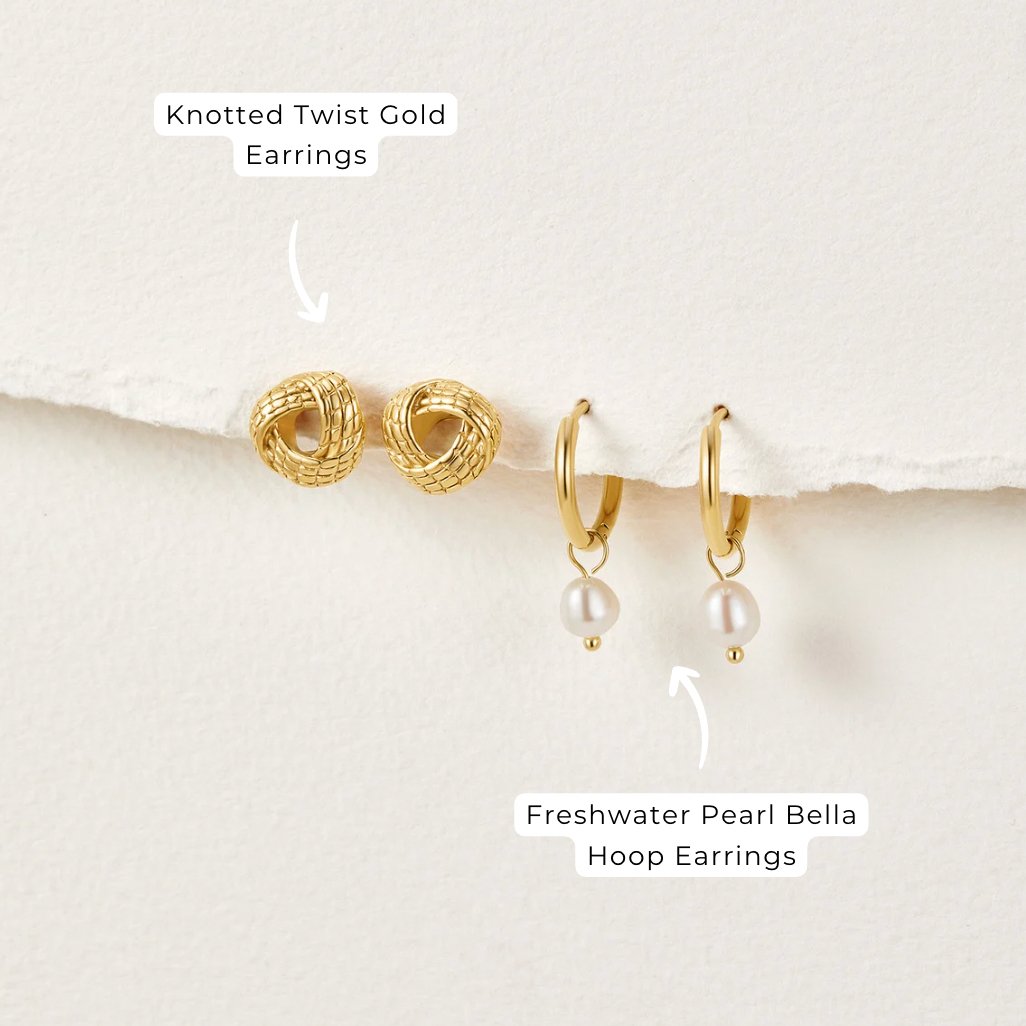 Knotted Twist Gold Earrings - Beautiful Earth Boutique